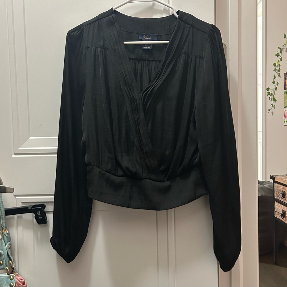 RACHEL Rachel Roy Black Wrap Blouse